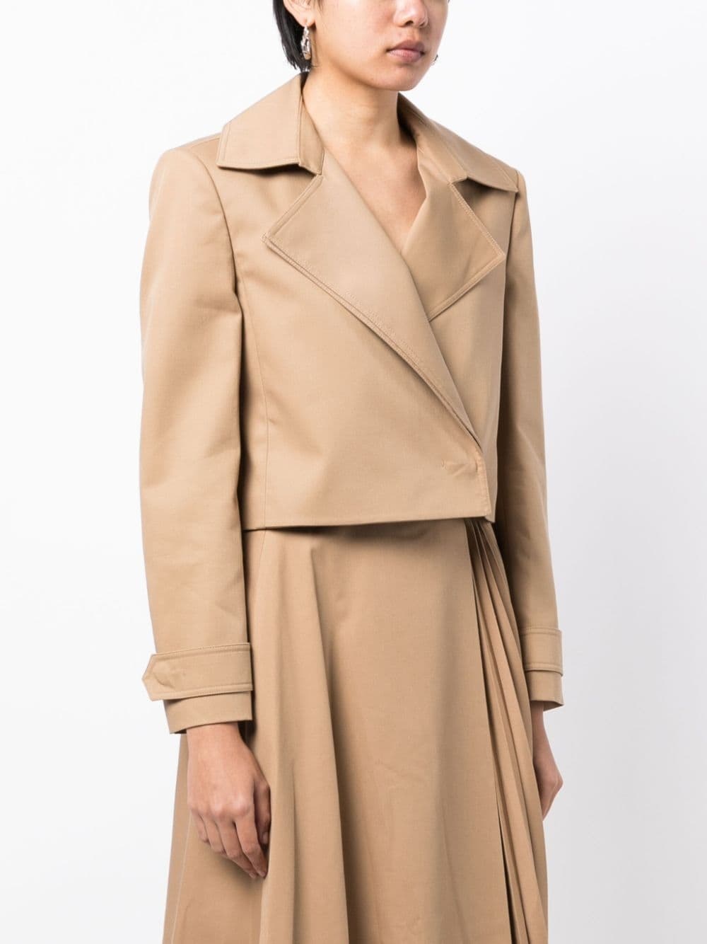 notched-lapel cropped jacket - 3