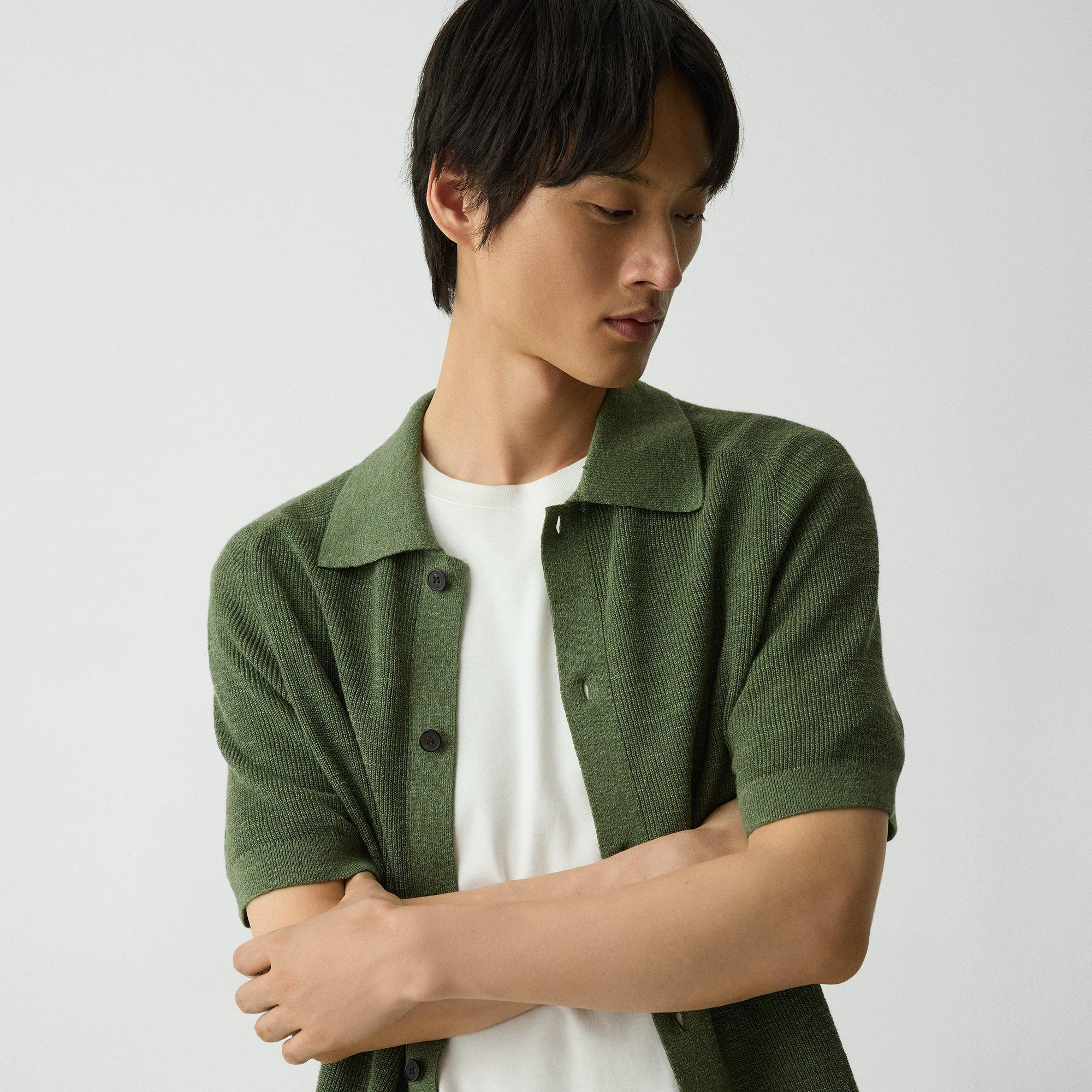 Short-Sleeve Button-Up Shirt in Pacific Linen - 5