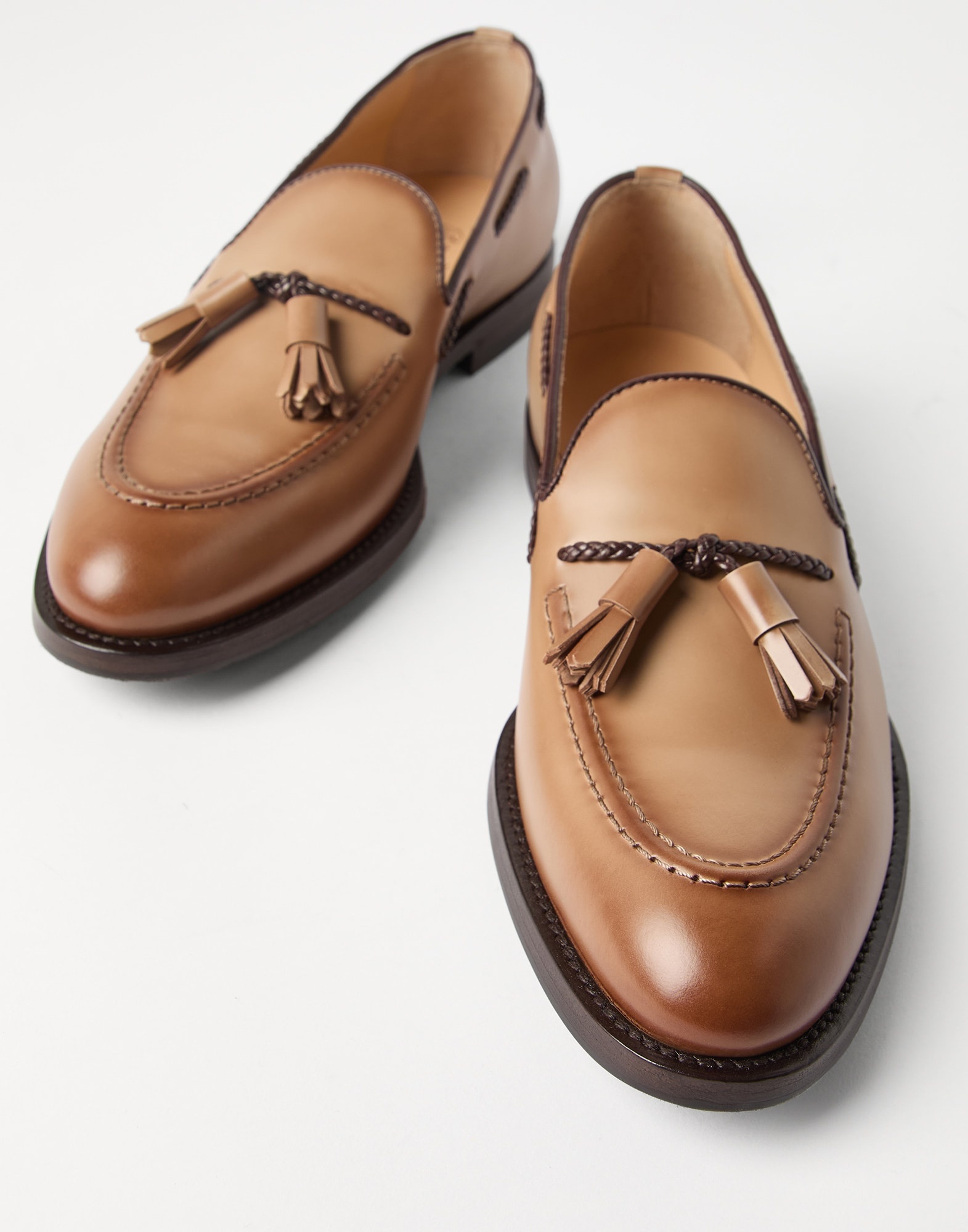 Polished calfskin penny loafers with tassels - 4