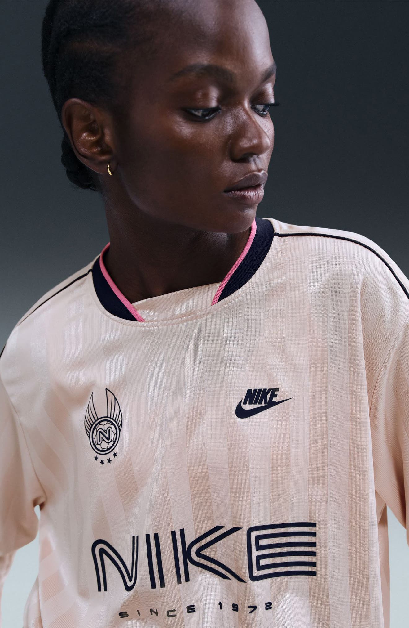 Nike Dri-FIT Oversize Printed Top in Red/Midnight Navy at Nordstrom - 8