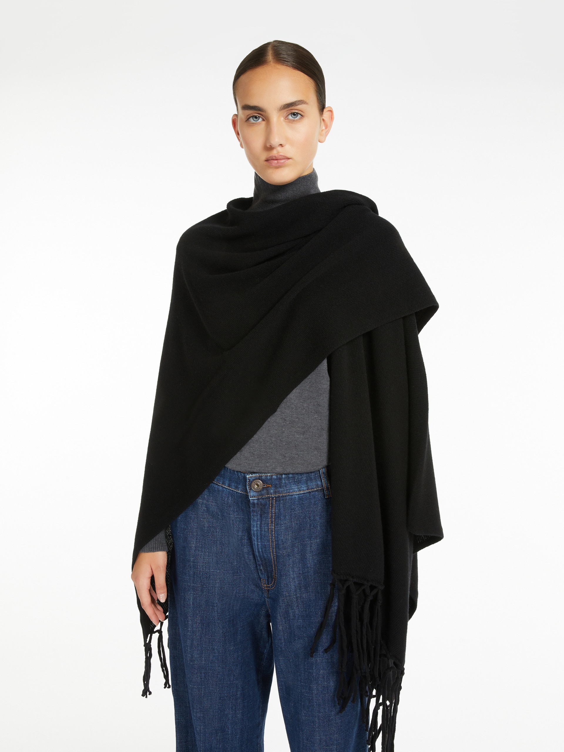 POMPOSA Pure wool poncho - 5