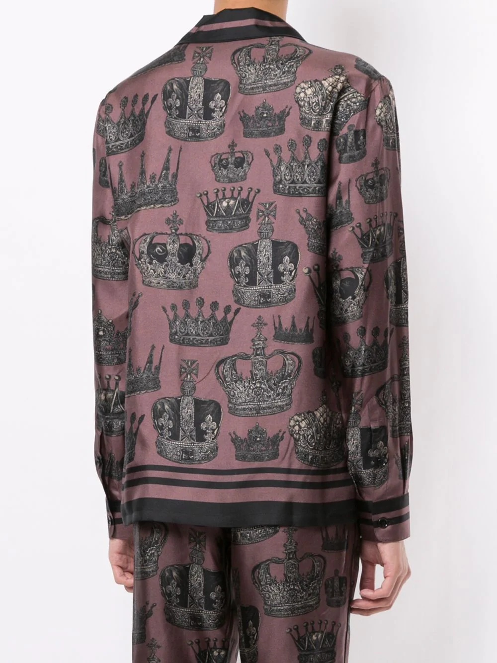 crown print pyjama shirt - 4