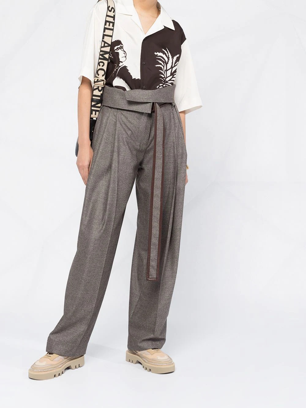 paper-bag waist pleated trousers - 2