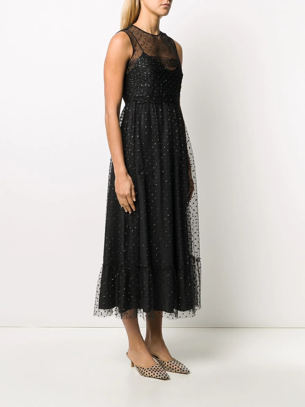 embellished tulle long dress - 3