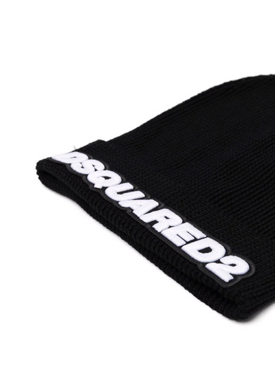 DSQUARED2 logo-patch beanie hat outlook