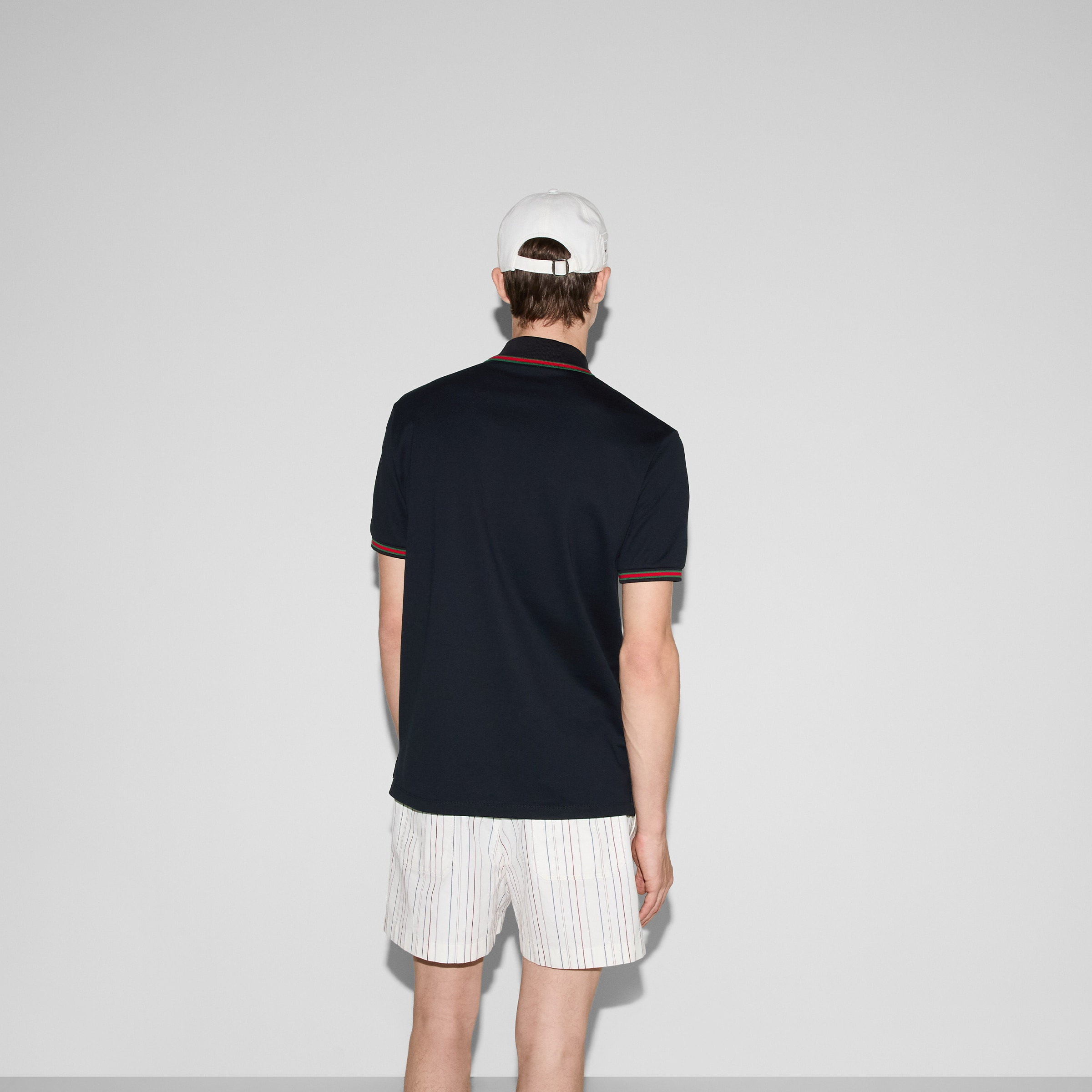 Embroidered stretch cotton polo shirt - 4