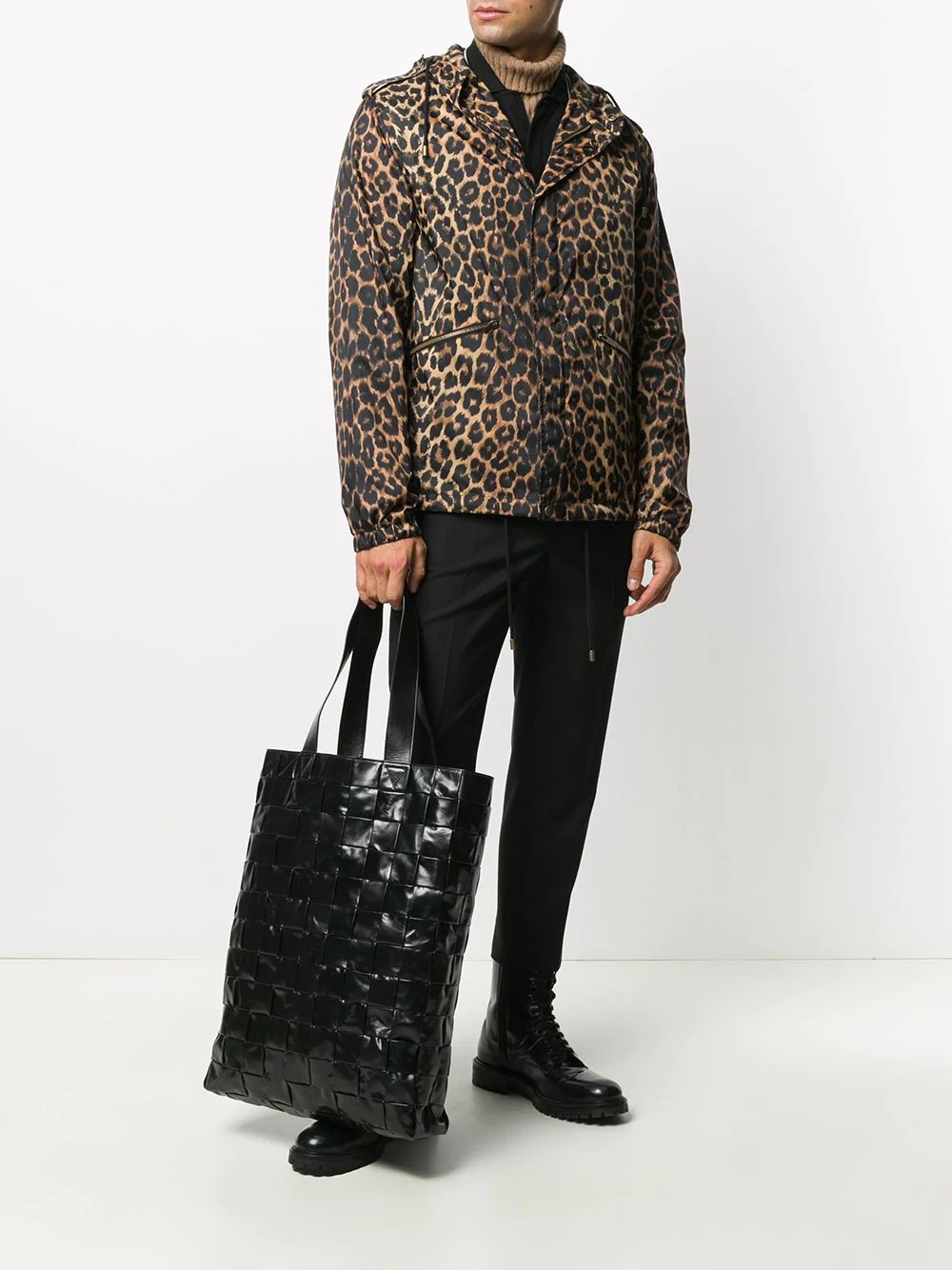 leopard-print hooded jacket - 2