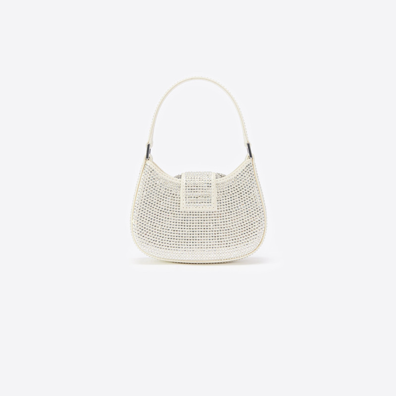 Champagne Rhinestone Micro Crescent Bag 3