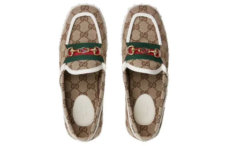 (WMNS) Gucci Driver With Horsebit Web 'Beige' 655468-2HK70-9794 - 3
