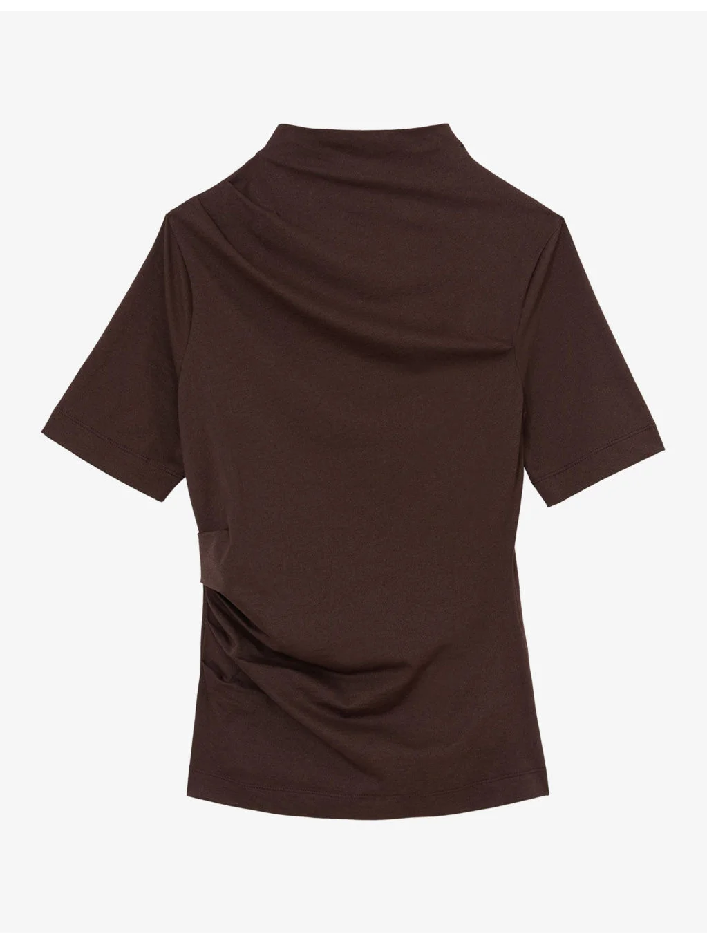 Tulia Draped High-Neck Stretch Cotton-Blend Top - 1