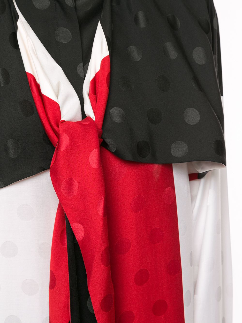 drape neck colour block blouse - 5