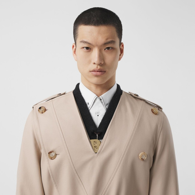 Cotton Gabardine V-neck Trench Coat 7
