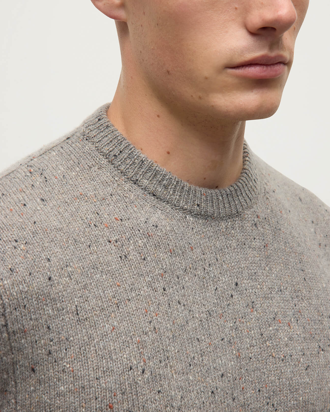 Grey Donegal Cashmere Marl Jumper - 5
