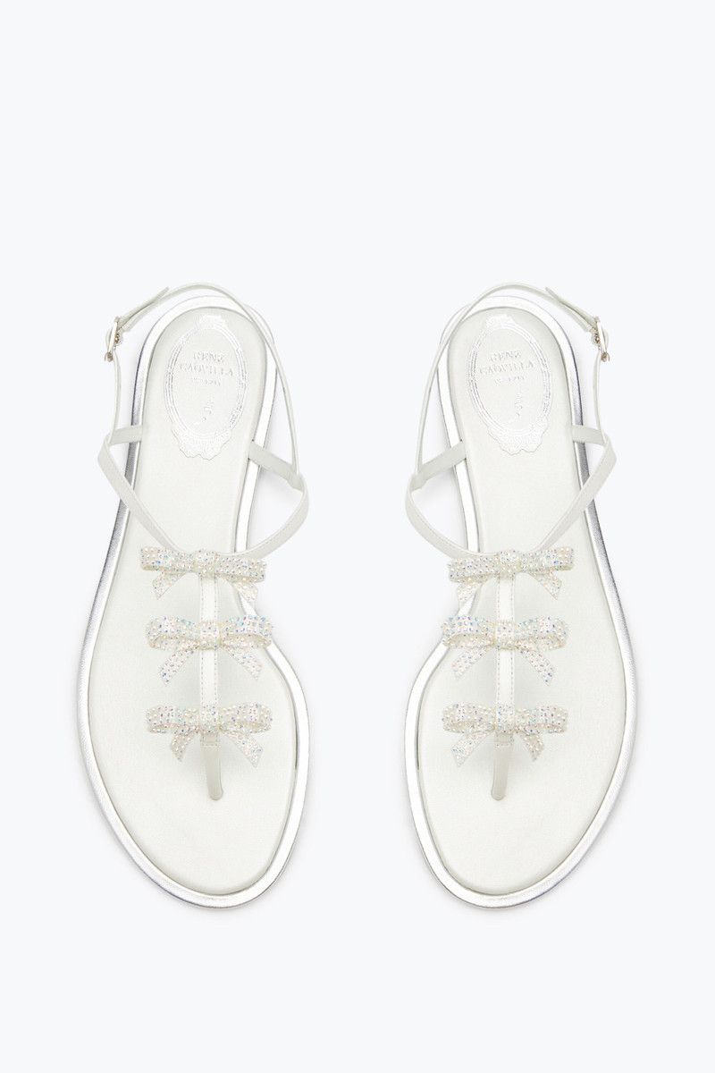 Caterina White Thong Sandal 10 6