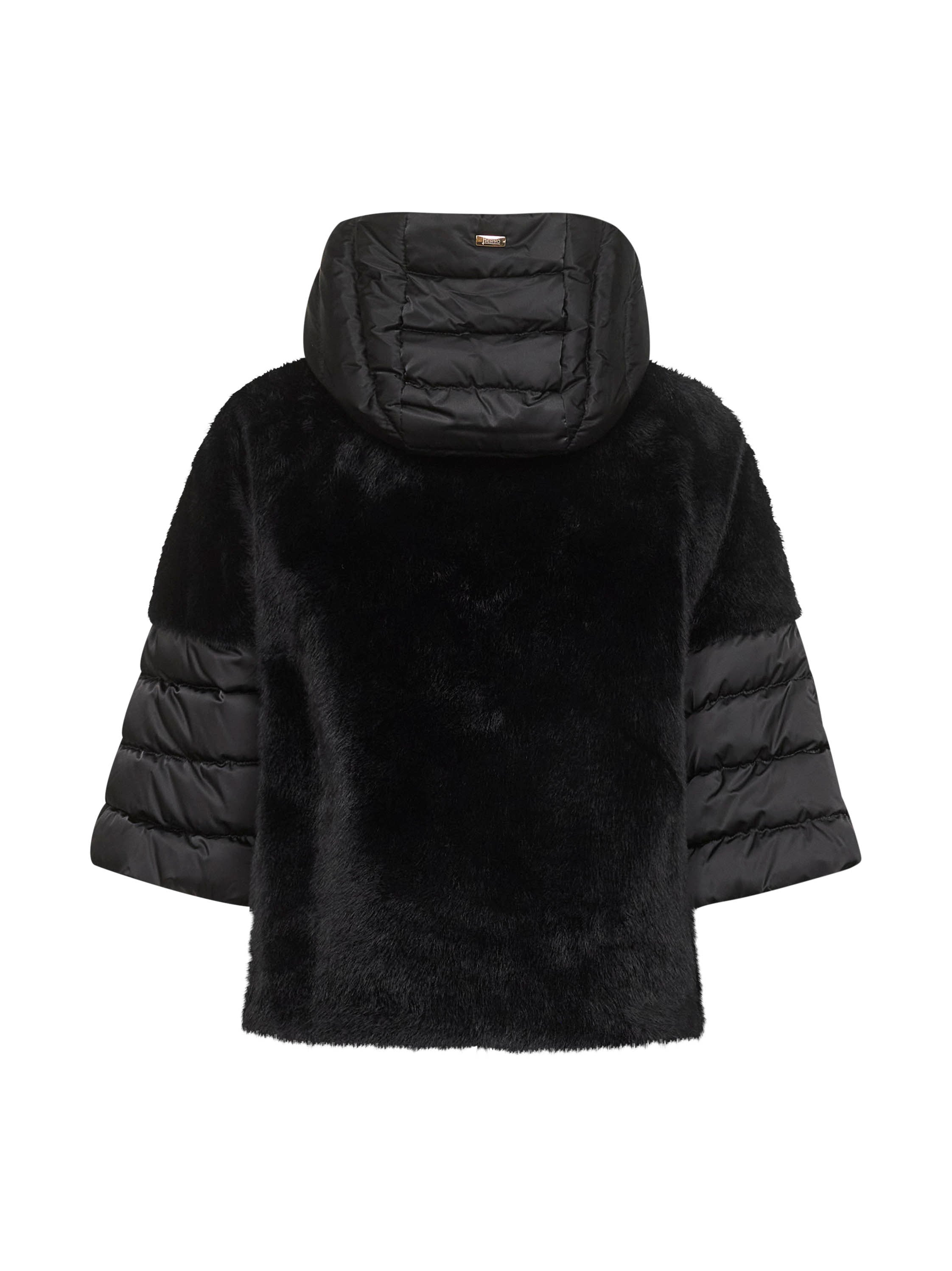 Black satin and lady alternative fur cape - 2