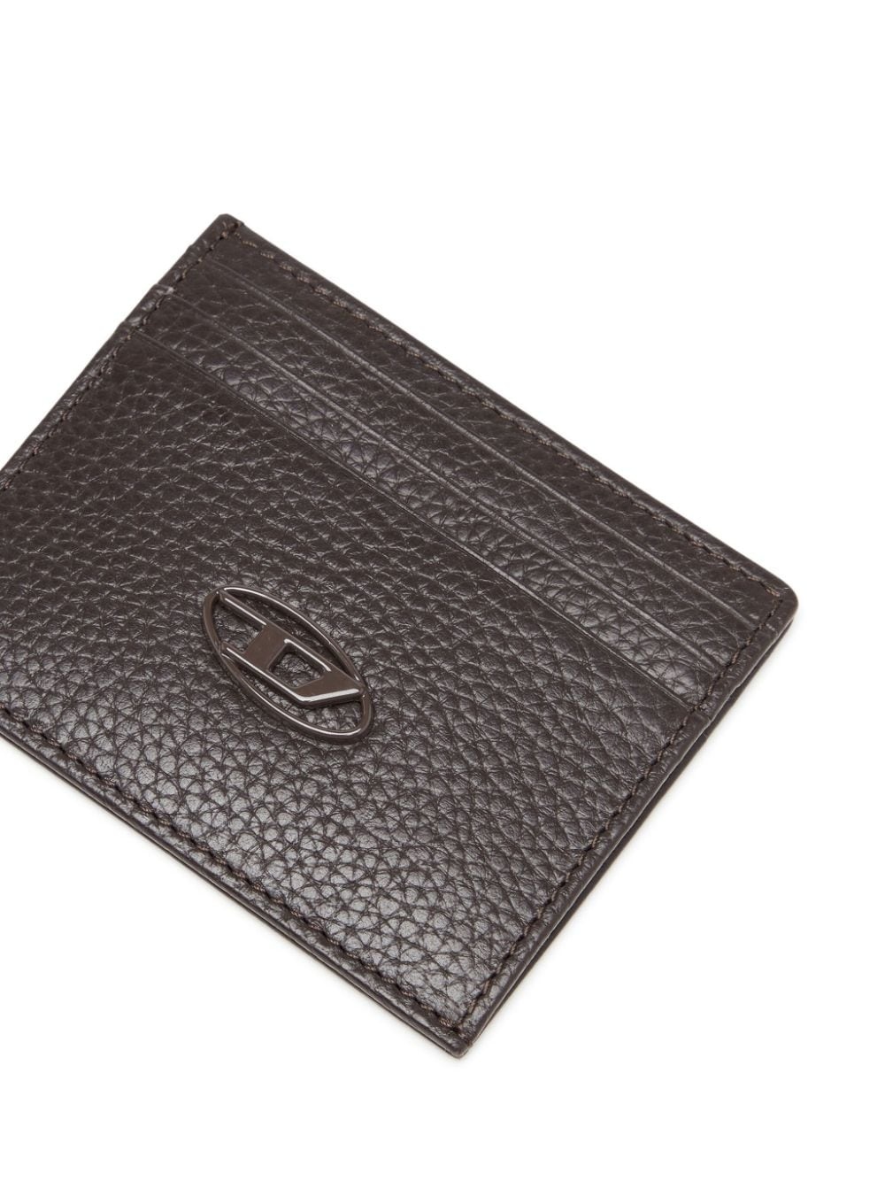logo-plaque leather card holder - 3