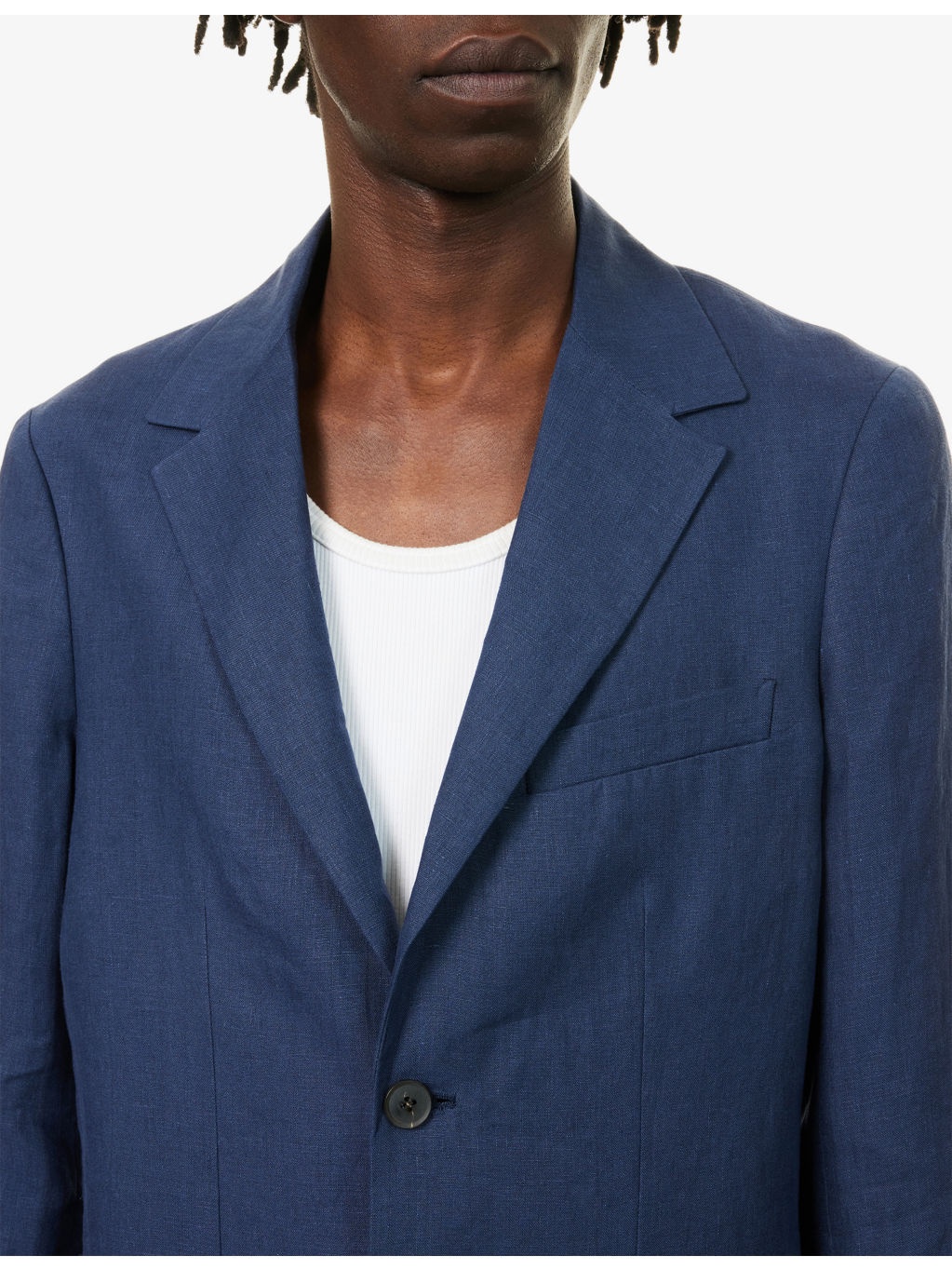 Notched-Lapel Regular-Fit Linen Blazer - 5