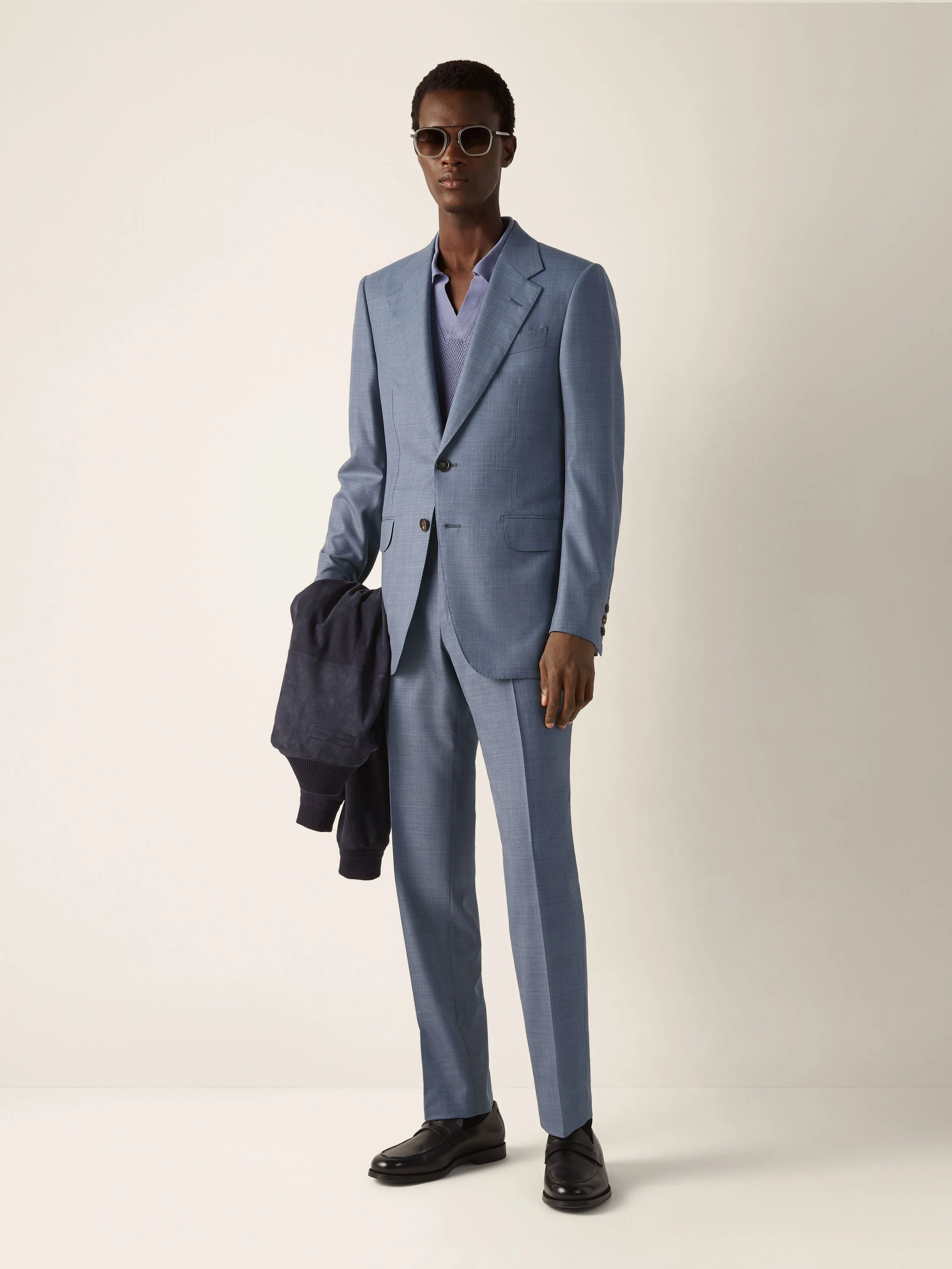 LIGHT BLUE CENTOVENTIMILA WOOL SUIT - 1