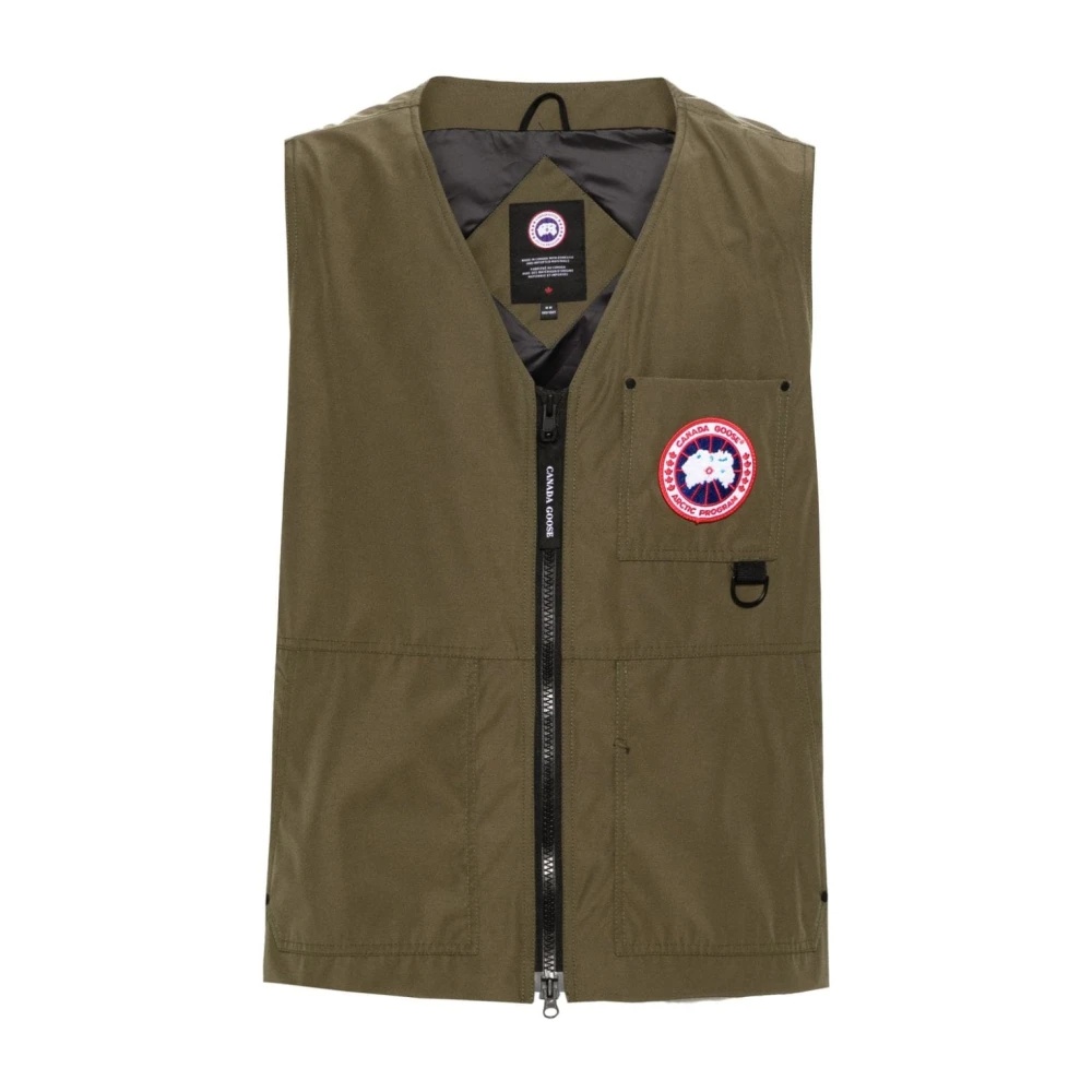 Canada Goose GREEN LIGHTWEIGHT V-NECK SLEEVELESS JACKET | miinto ...