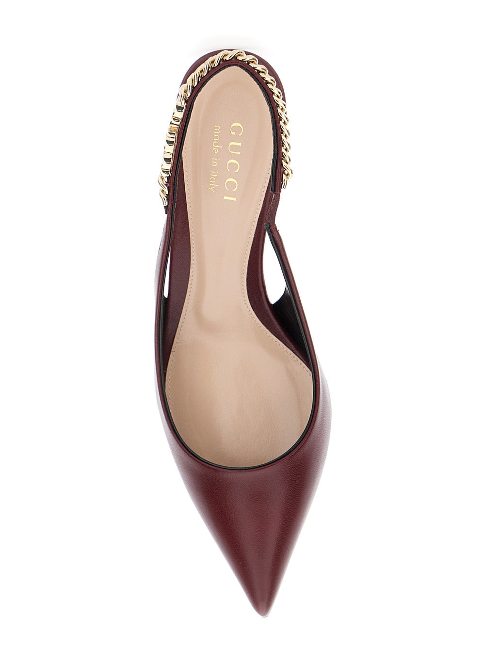 Gucci Women 'Signoria' Red Ancora Slingback Pumps With Lettering In Leather Woman - 4