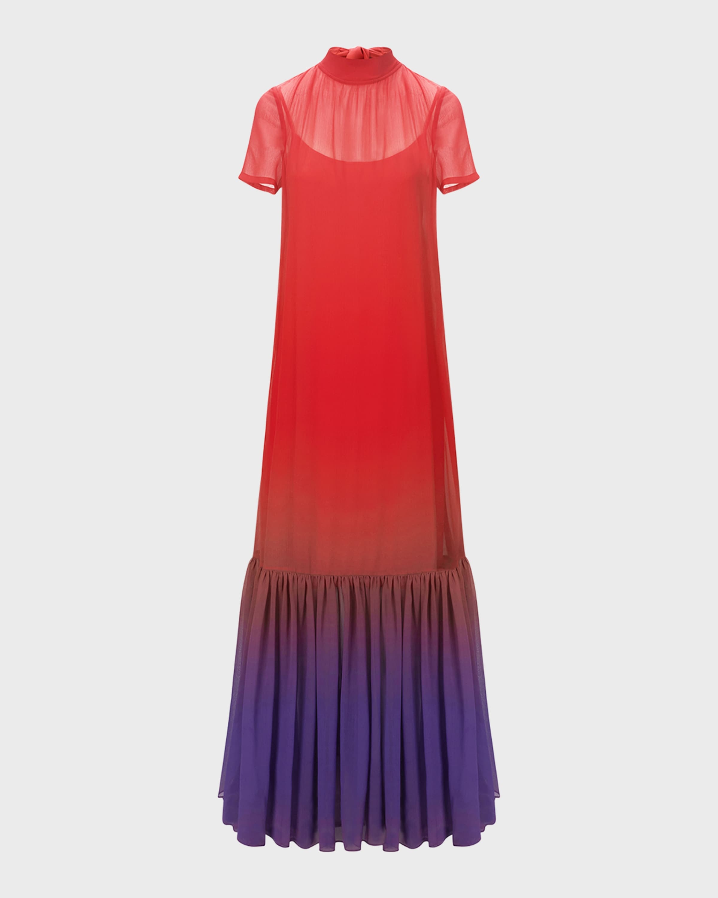 Calluna Ombré Neck-Tie Maxi Dress - 1