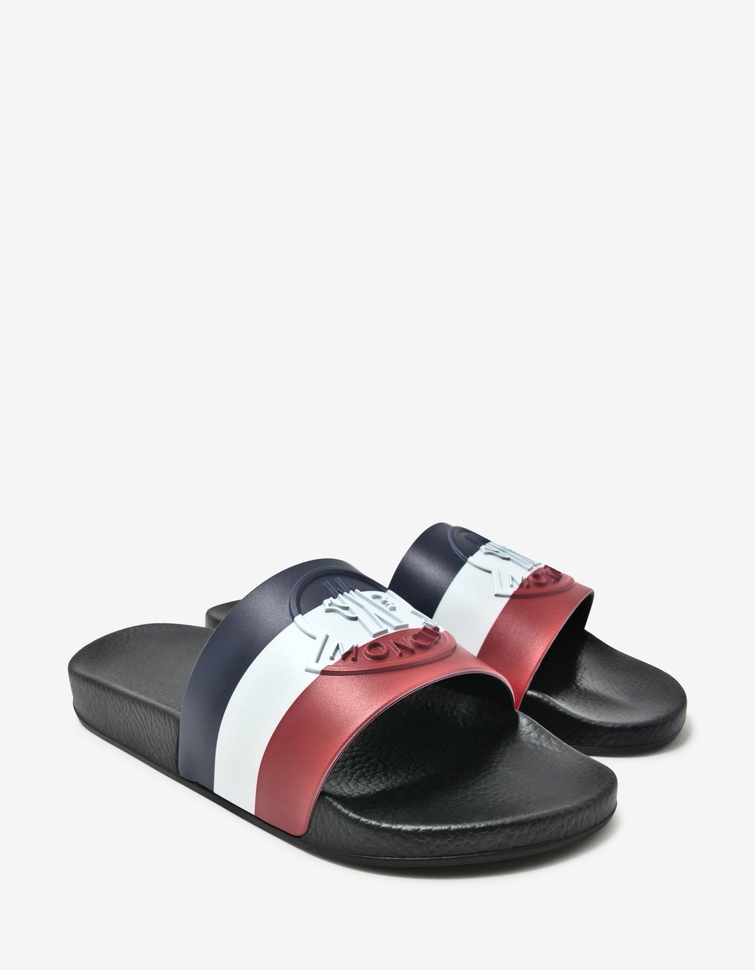 Basile Black Tricolour Logo Slide Sandals - 1