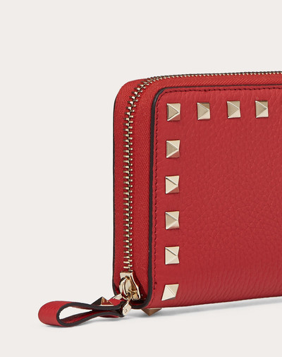 Valentino Rockstud Grainy Calfskin Zippered Wallet outlook