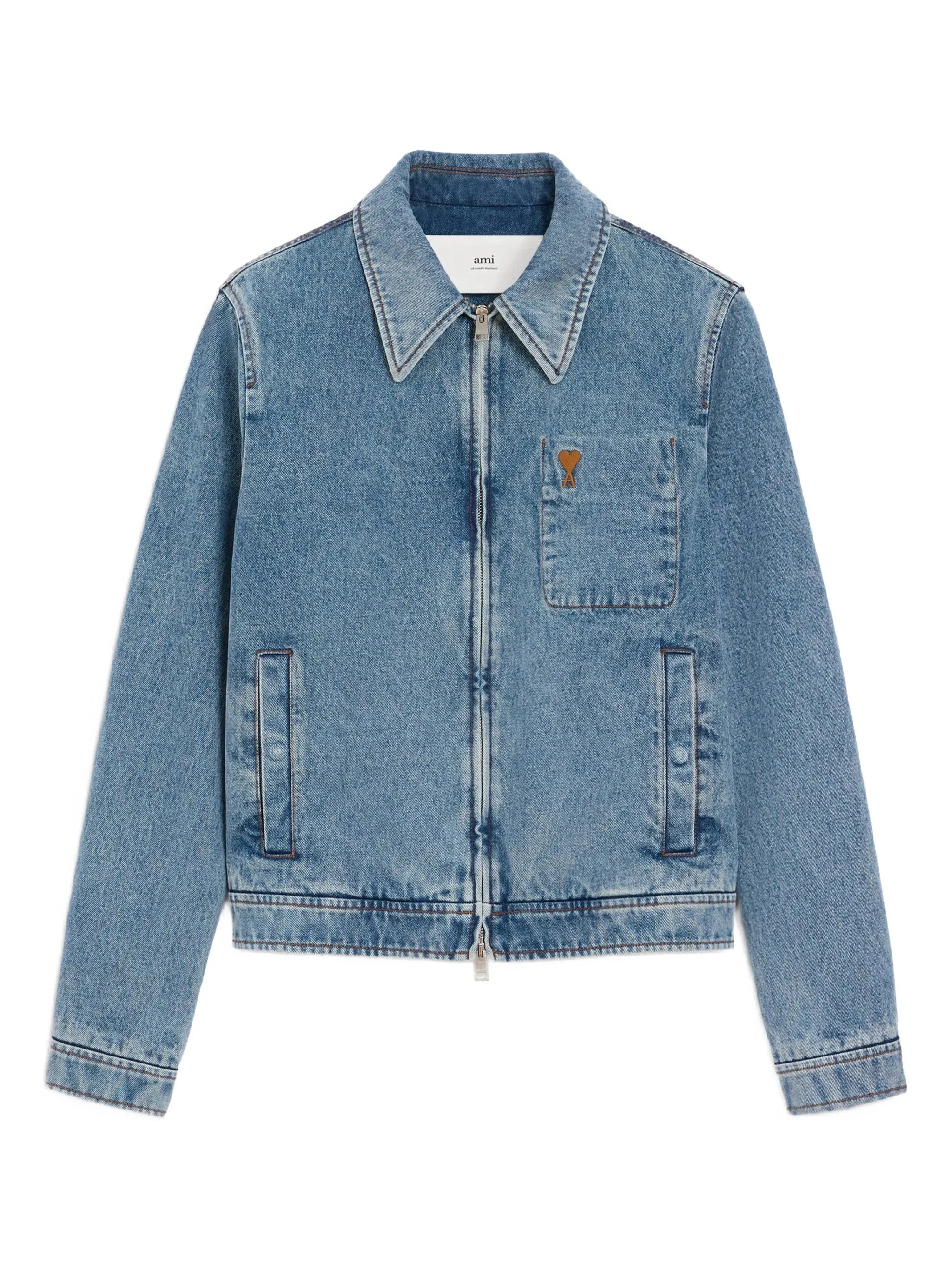 Ami Paris Ami De Coeur Cotton Zipped Jacket - 1