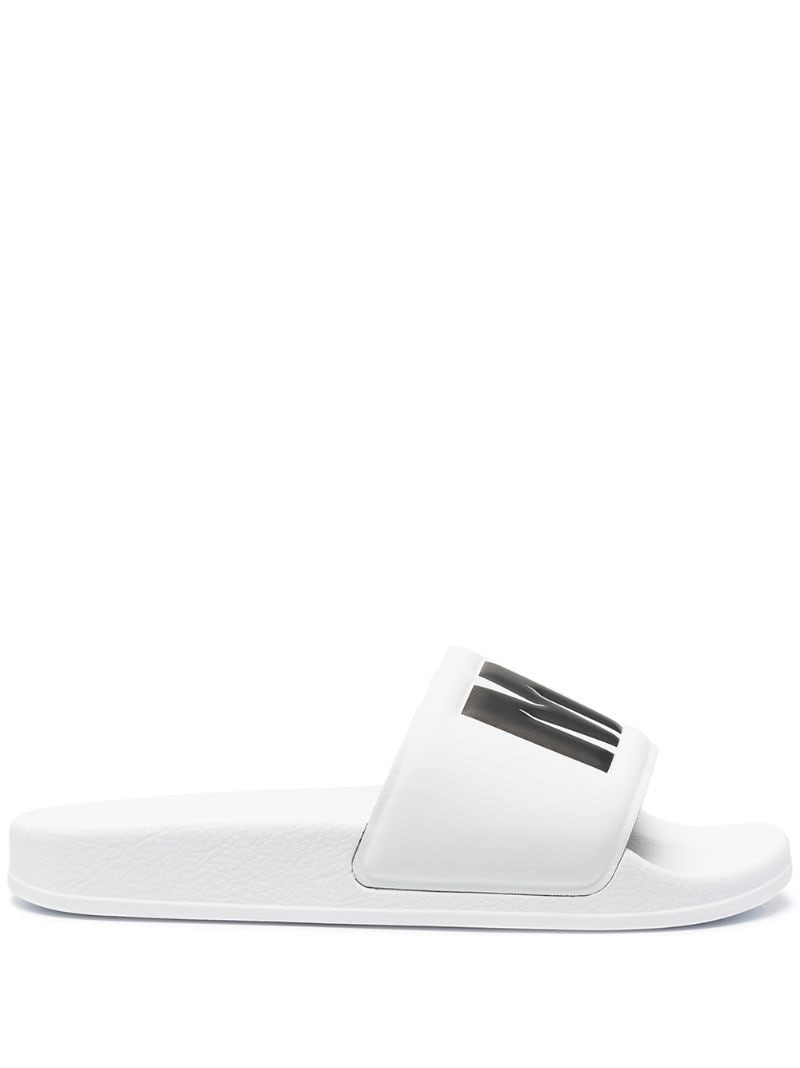 MSGM logo-embossed rubber slides outlook