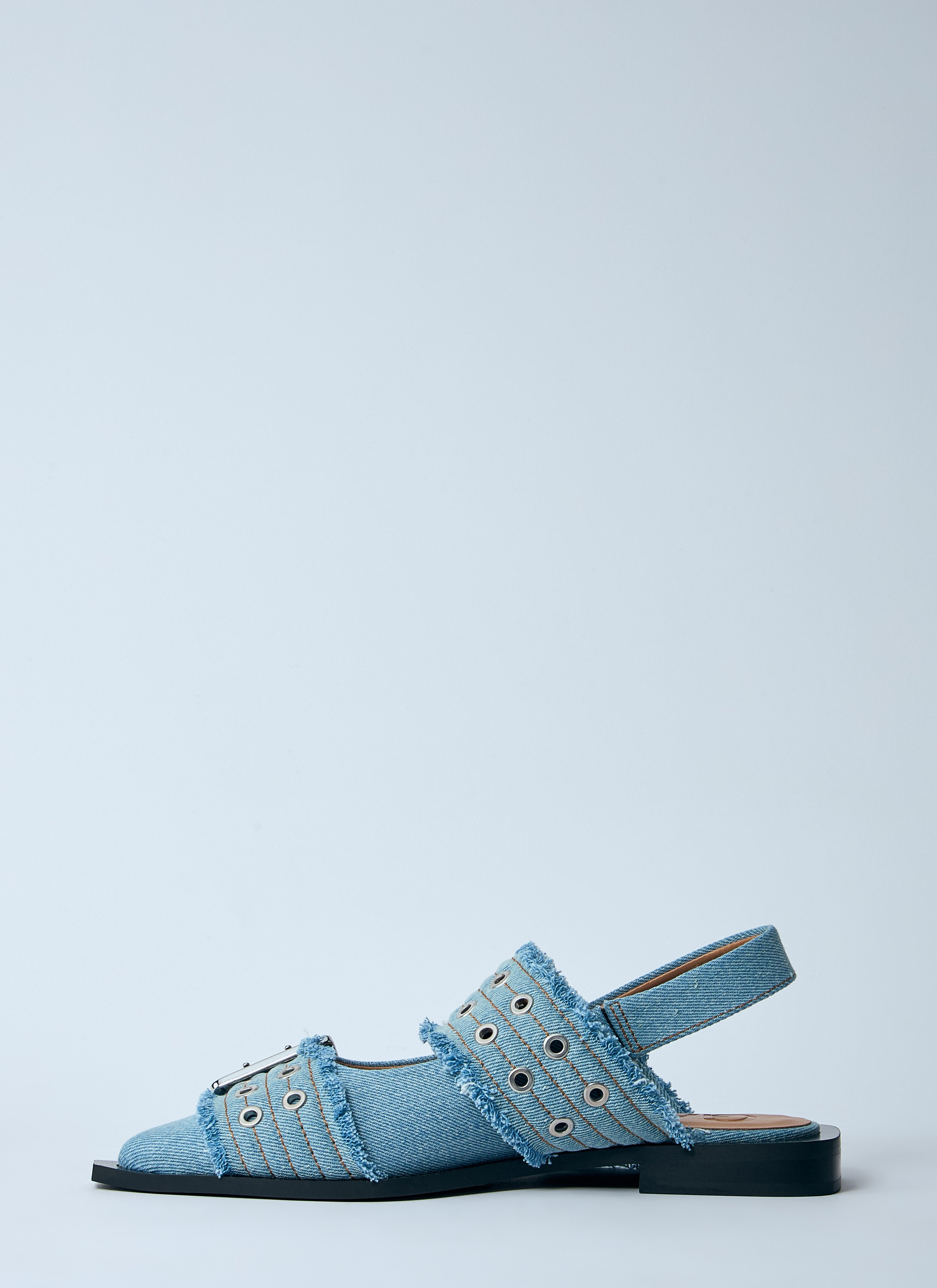 Ganni Women Feminine Buckle Ballerina Flats - 3
