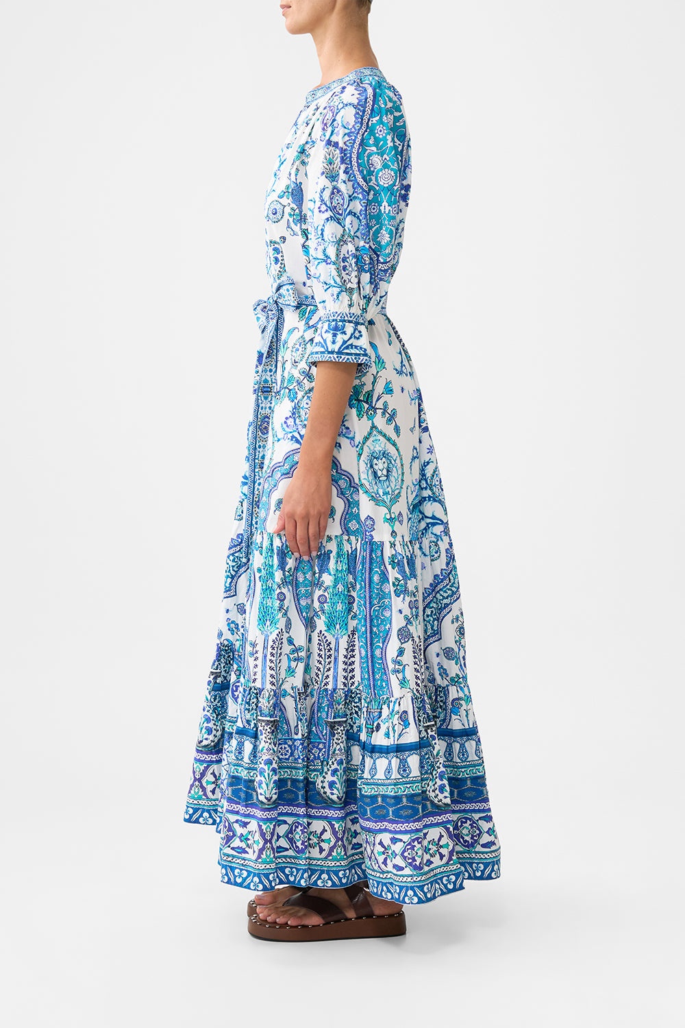 TIERED SHIRT DRESS WITH SHORT SLEEVE - 4