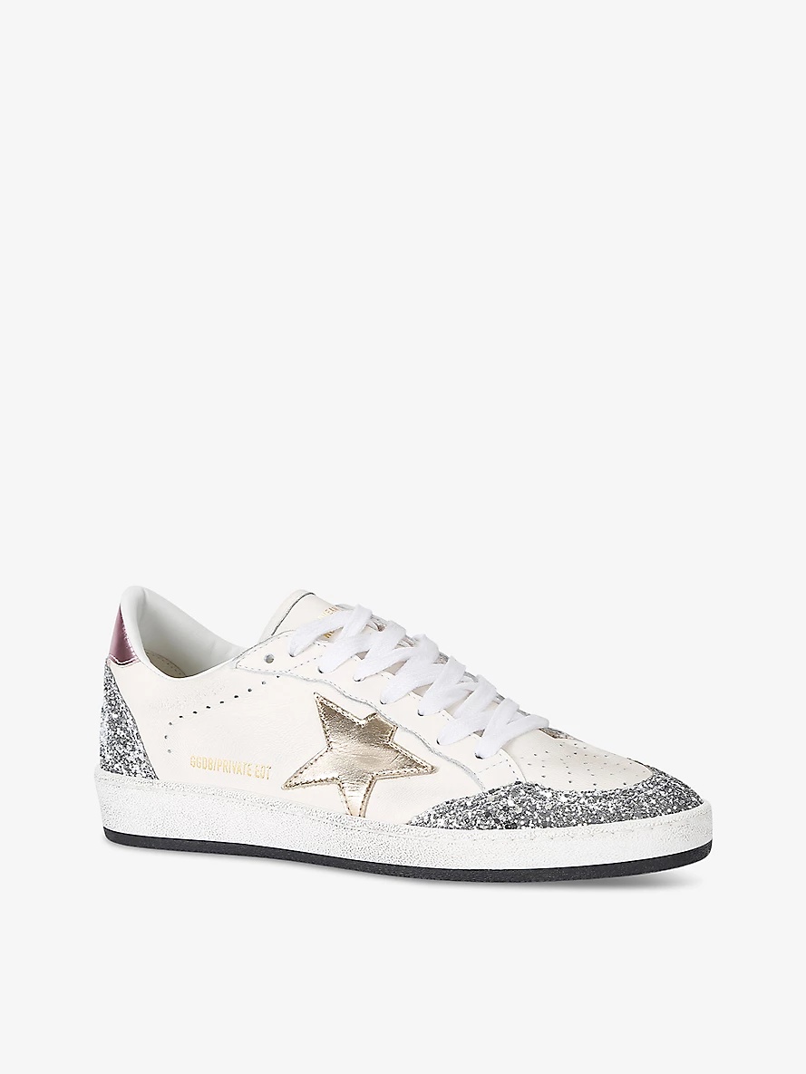 Ballstar Exclusive sequin-embellished leather low-top trainers - 3