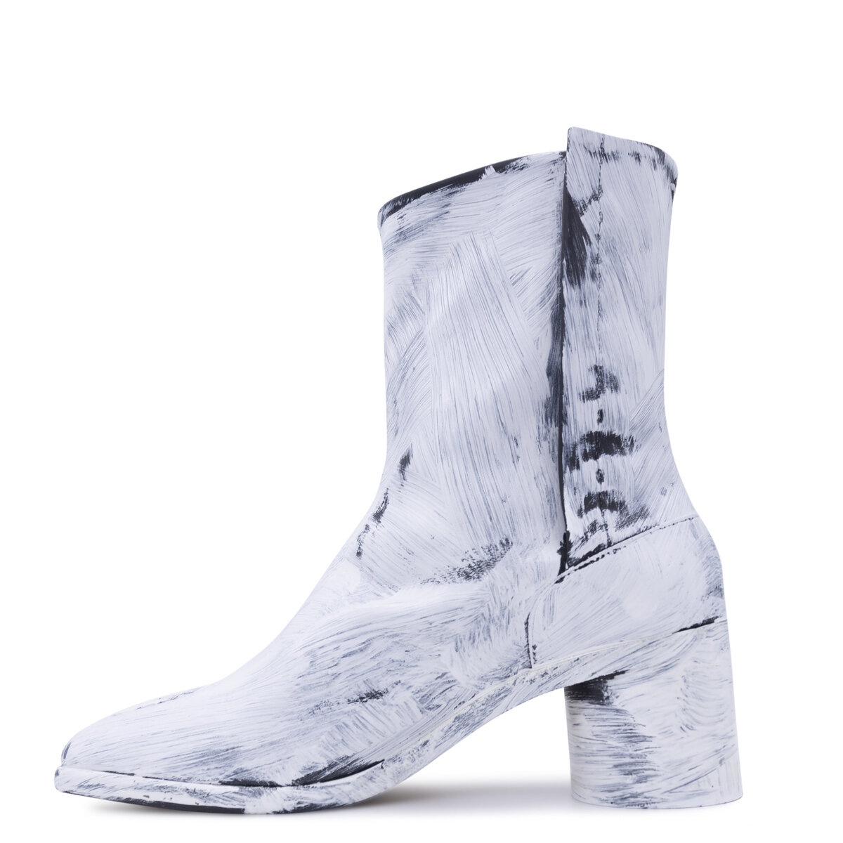 Bianchetto Tabi Mid Heel Boots in White / black - 2