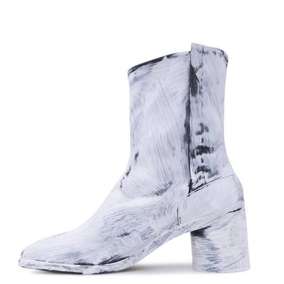 Maison Margiela Bianchetto Tabi Mid Heel Boots in White / black outlook
