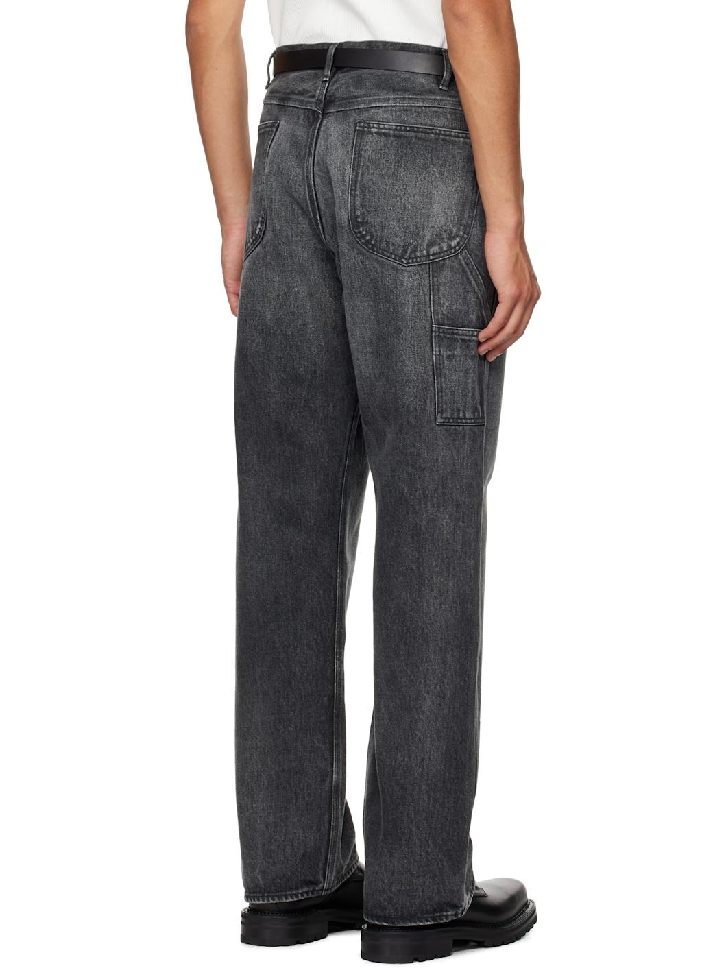 Black Selvedge Faded Heavy Painter Jeans - 3