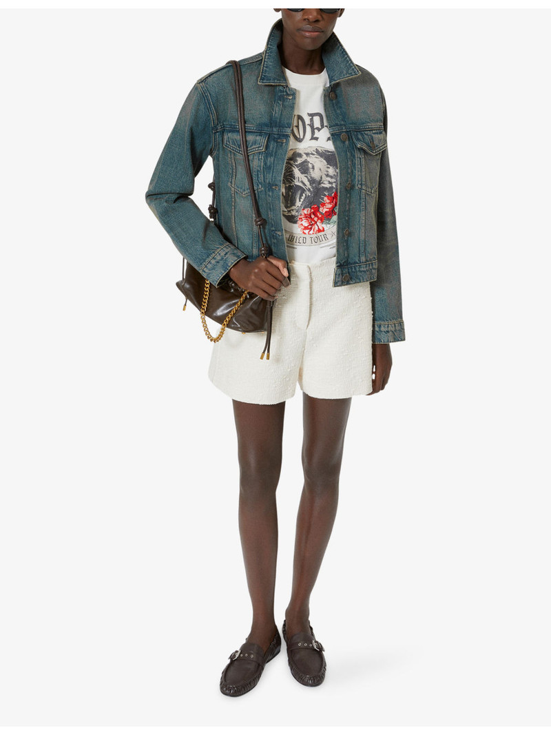 The Kooples Short Patch-Pocket Denim Jacket outlook