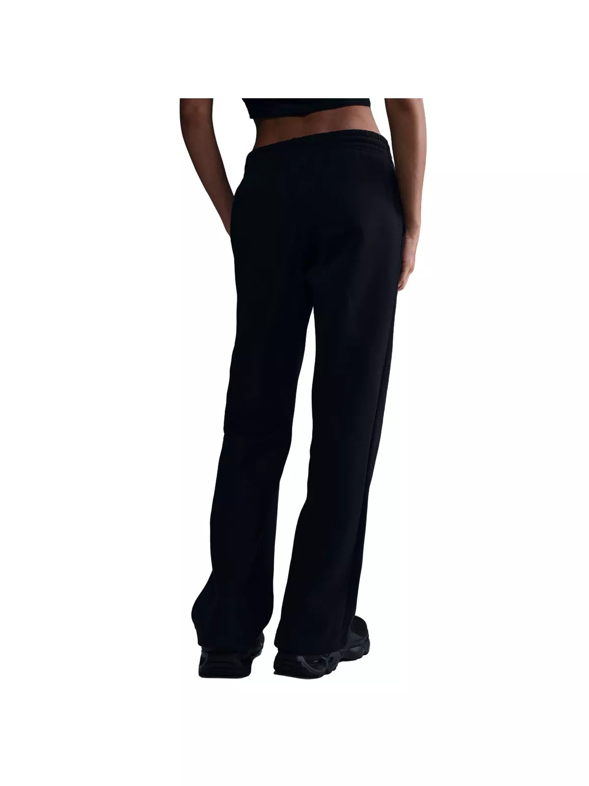 Women's Sportswear Phoenix Fleece Mid-Rise Open-Hem Pants - Black - 2
