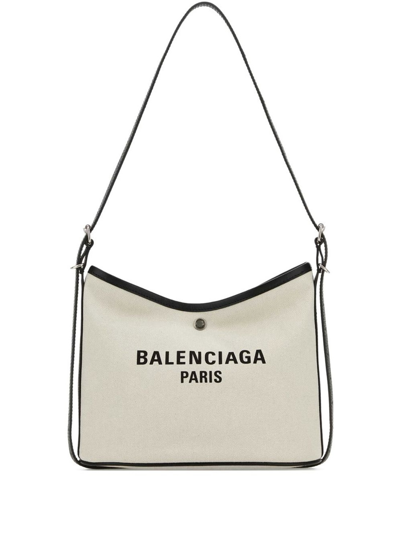 Biarri logo-plaque canvas shoulder bag 1