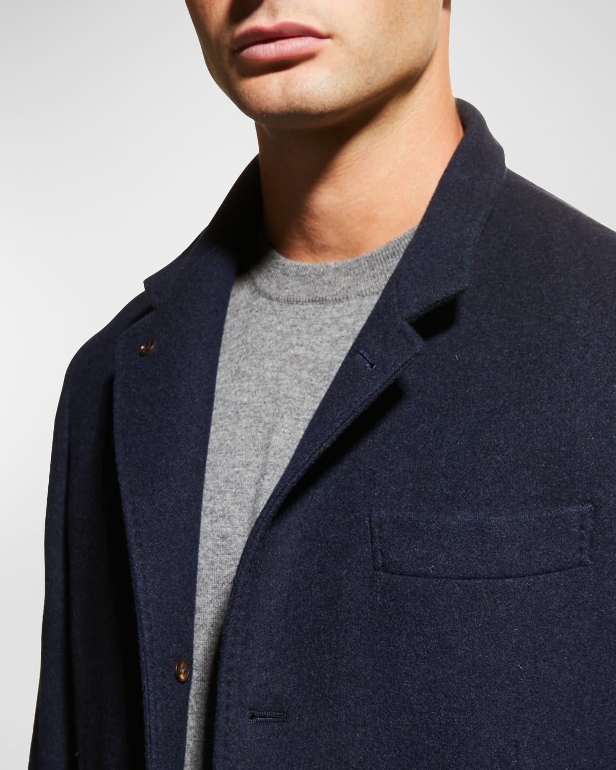 Men's Cashmere Blazer Coat - 6