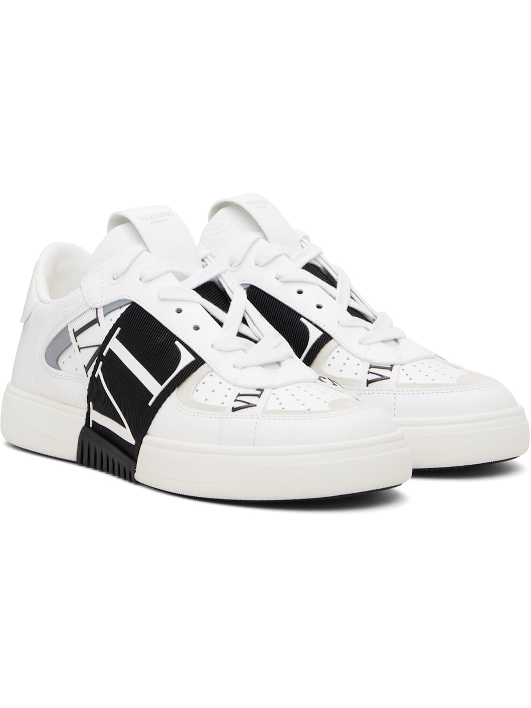 White Low-Top Calfskin VL7N Sneakers - 4