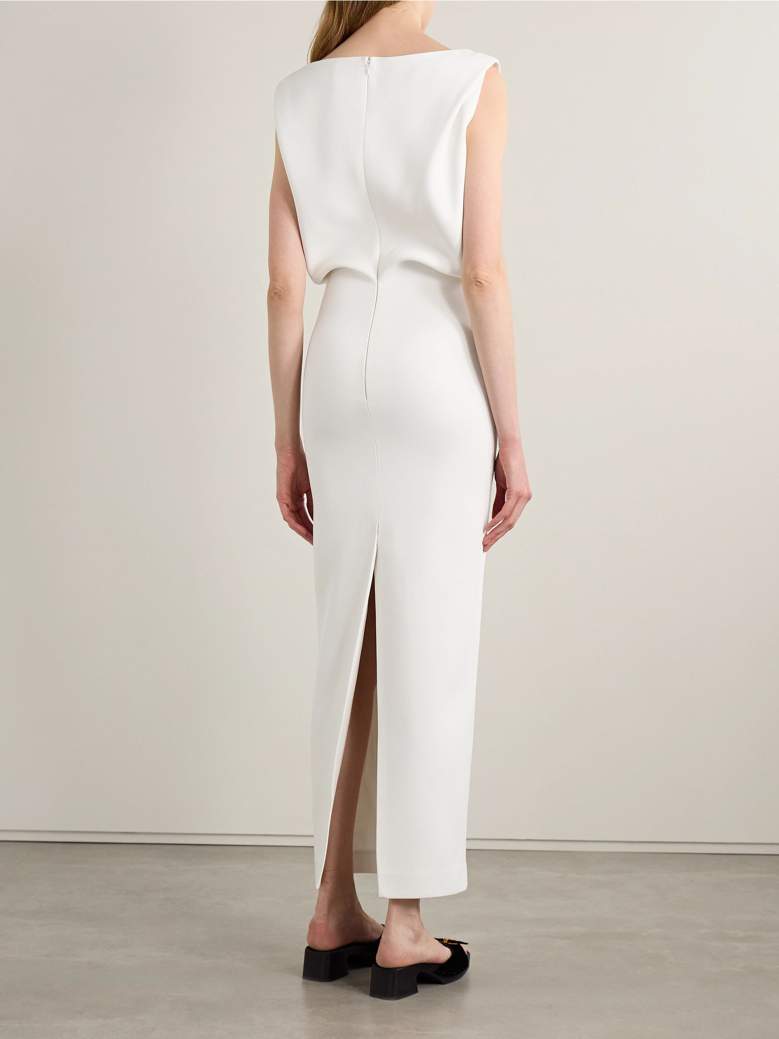 Terran satin-crepe maxi dress White - 3