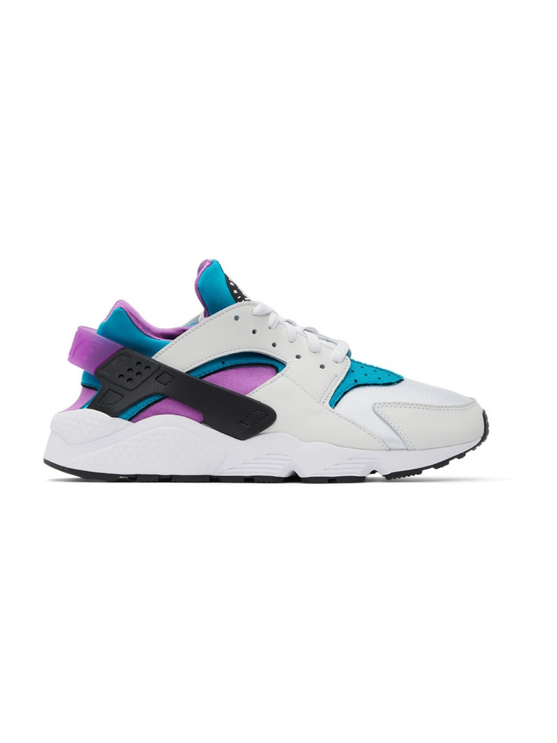 White & Blue Air Huarache Sneakers - 1