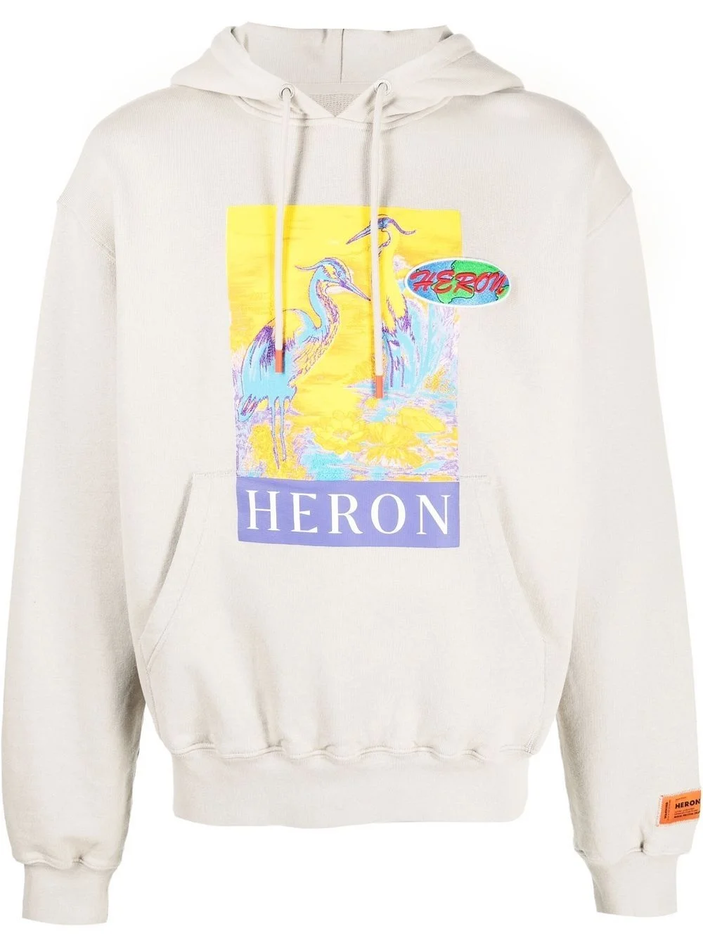 logo-print cotton hoodie - 1