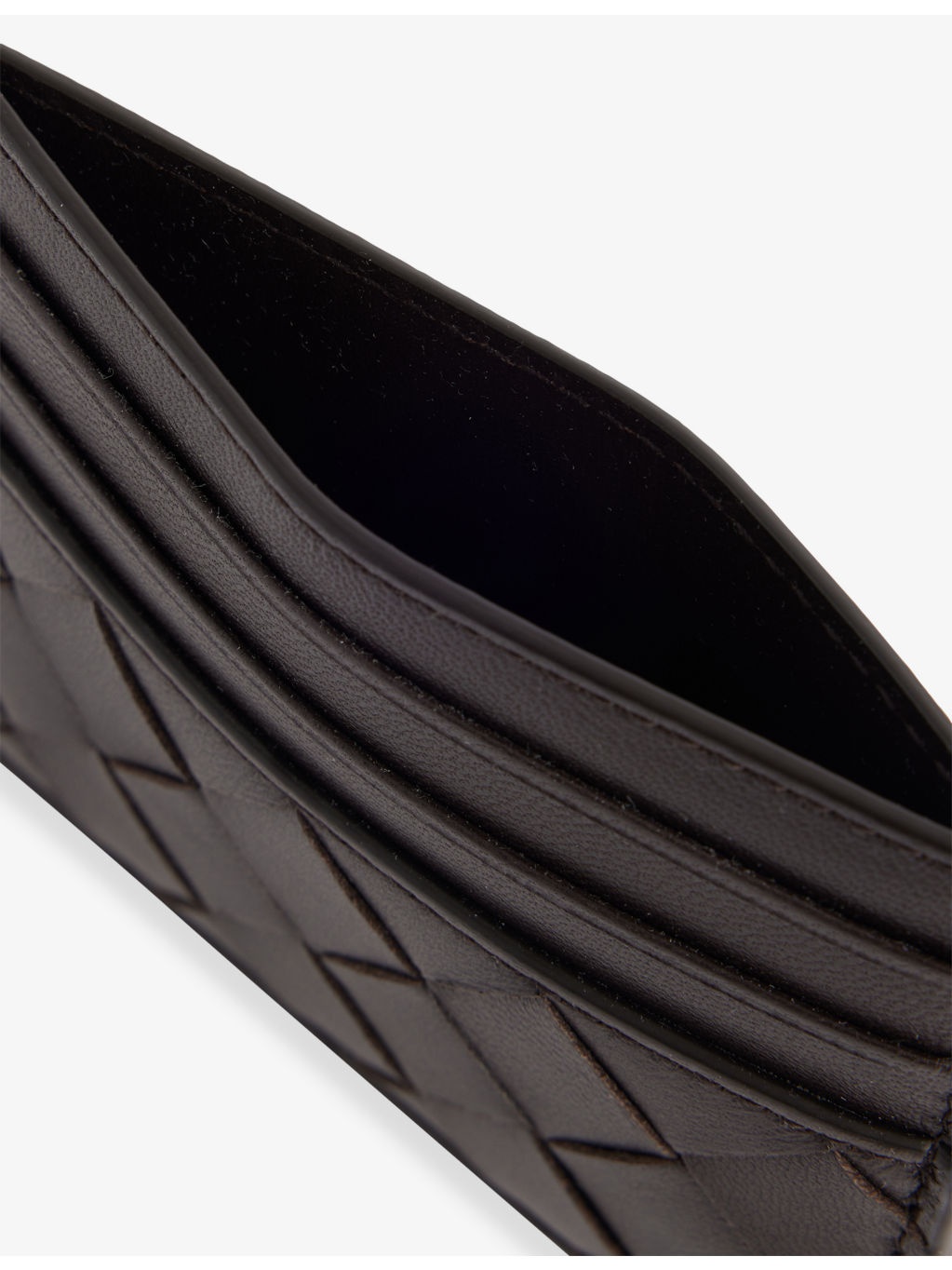 Intrecciato-Weave Leather Card Holder - 4