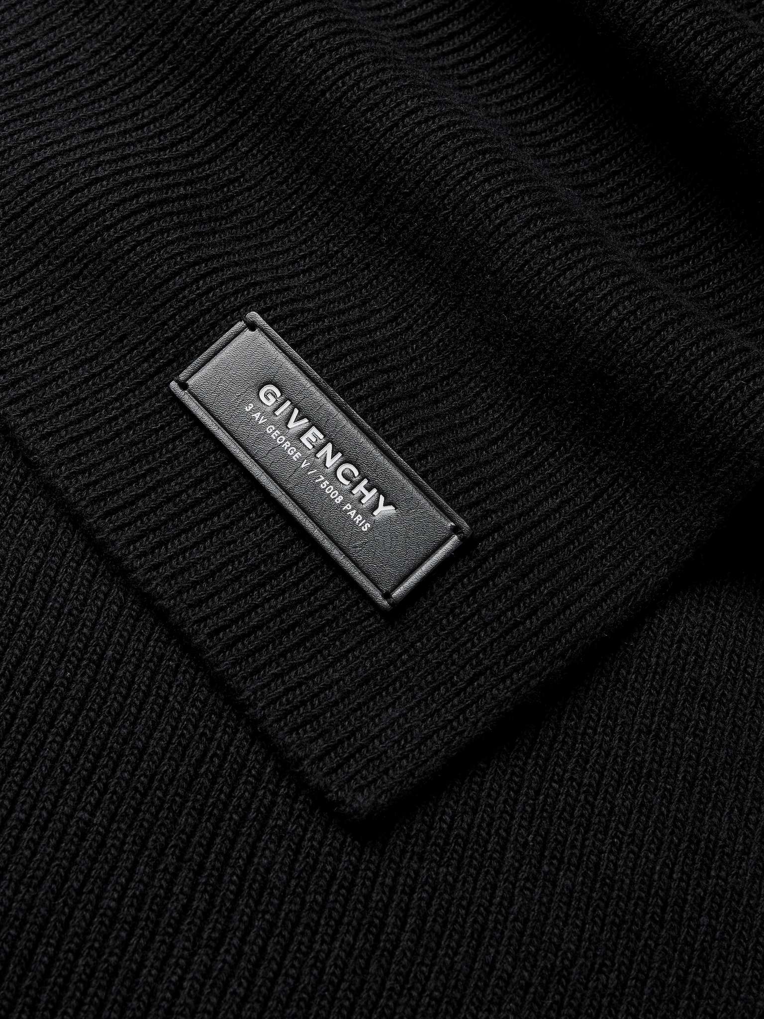 Logo-Detailed Ribbed Wool and Cashmere-Blend Scarf - 3