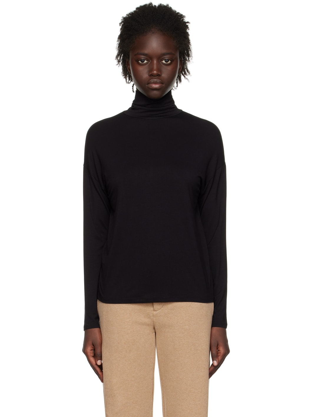 Black Easy Turtleneck - 1