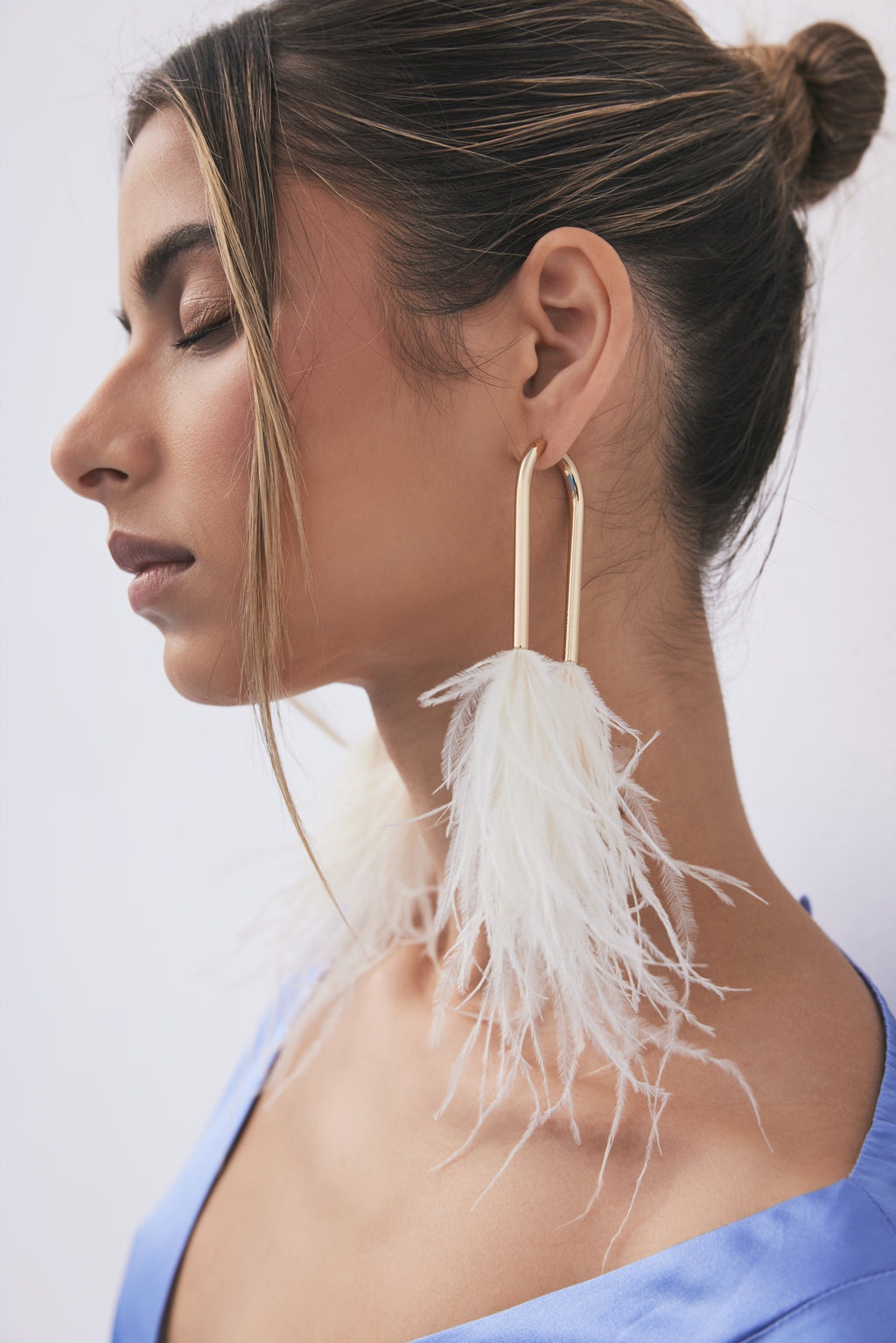META FEATHER EARRING - 2