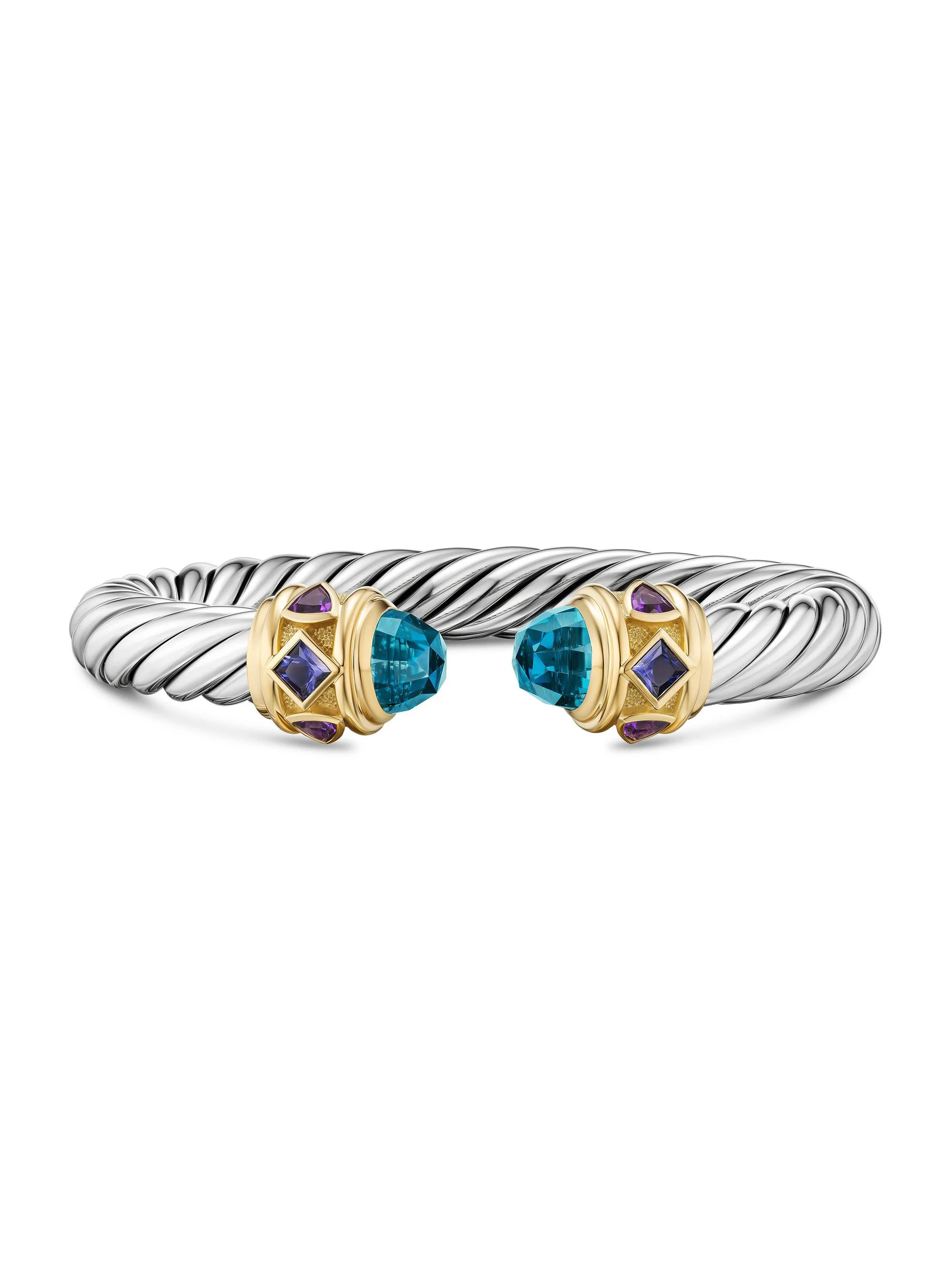 Women's Renaissance Cable Flex Bracelet in Sterling Silver - Hampton Blue Topaz - 1