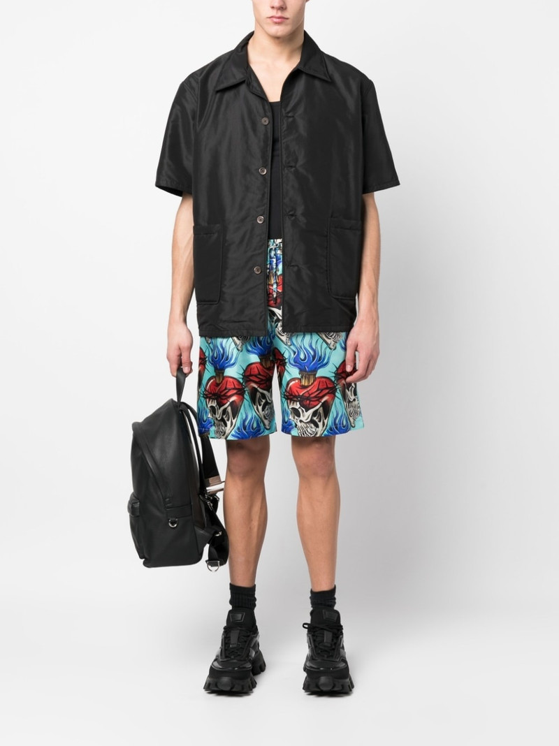 PHILIPP PLEIN Love Tattoo silk shorts outlook