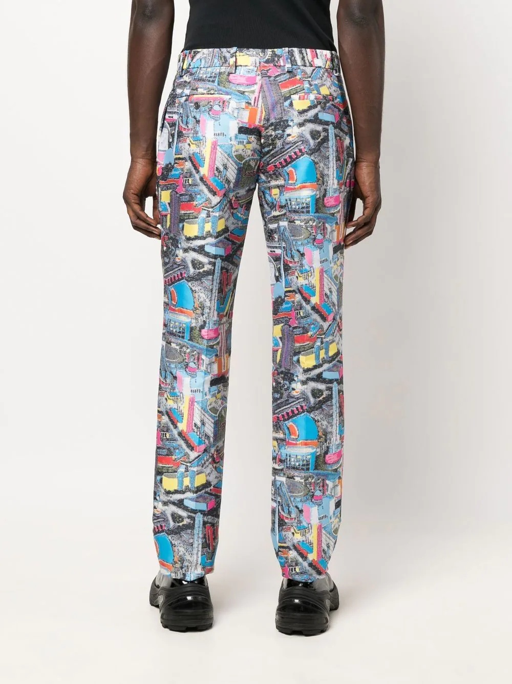 graphic-print tailored trousers - 4